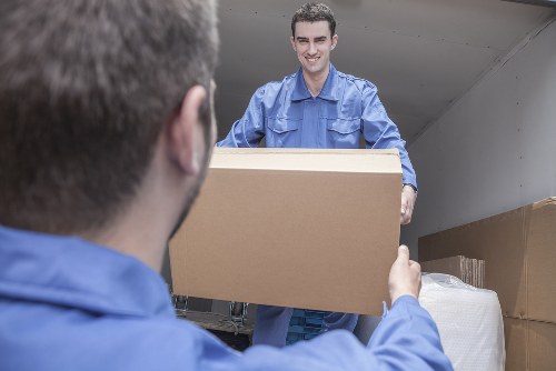 Man and van moving service in Fitzrovia on a busy central London street