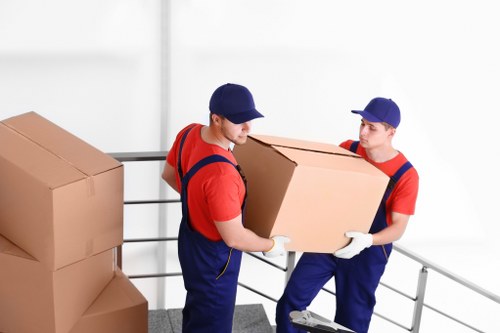 PPE and safety-focused van loading for a Fitzrovia moving team