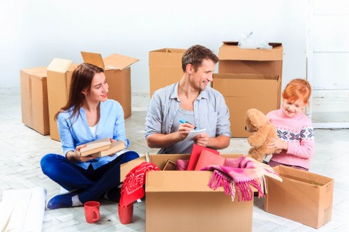 Removal team helping with a Fitzrovia flat move in central London