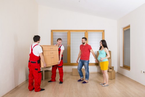 Packed moving van for a short-distance move near Fitzrovia
