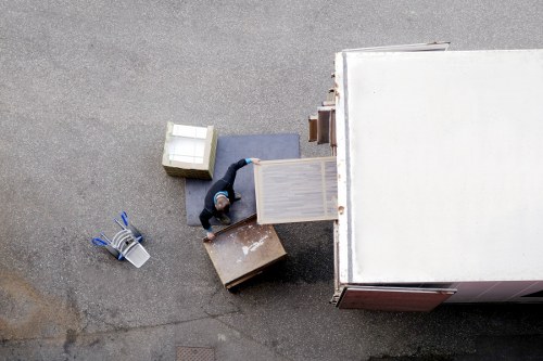 Loading furniture into a moving truck for a Fitzrovia relocation