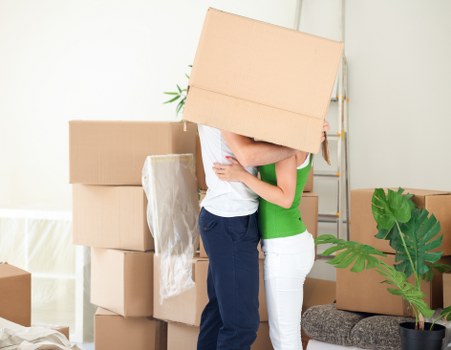Careful wrapping and boxing of fragile household items