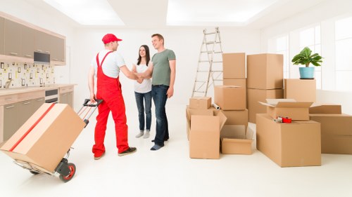 Residential flat move with careful lifting in central London