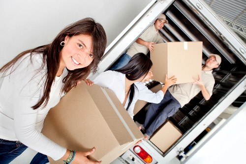 Office furniture removal in Fitzrovia with desks and chairs